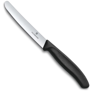 Нож Victorinox столовый, лезвие 11 см прямое с закруглённым кончиком, чёрный, фото 1