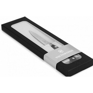 Кухонный кованый профессиональный нож Victorinox для мяса в подарочной упаковке, лезвие 10 см, черный, фото 3