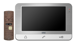 Комплект видеодомофона CTV-DP1703 (серебристый), фото 1
