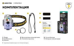 Мультифонарь светодиодный Armytek Crystal Pro UV, 200 лм, серый, фото 8