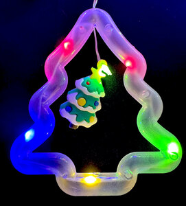 Светодиодная LED-гирлянда занавес ЛАМПОВА "Рождественская ель" (LJL-18-USB-RGB110-3-tree), фото 4