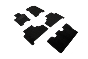 Ворсовые LUX коврики в салон Seintex для KIA Mohave 2008-2020 (черные, 94281)
