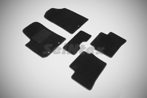 Ворсовые LUX коврики в салон Seintex для KIA Picanto II 2011-2017 (черные, 85497), фото 1