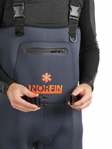 Полукомбинезон забродный Norfin SHADOW NEOPRENE BOOTFOOT р.44-L с сапогами резина, фото 7
