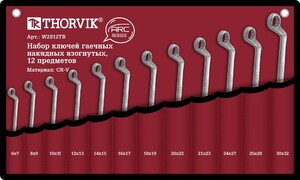 Thorvik W2S12TB Набор ключей гаечных накидных изогнутых серии ARC в сумке, 6-32 мм, 12 предметов