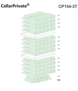 Винный шкаф CellarPrivate трёхзонный на 143 бутылки CP154-3T, фото 3