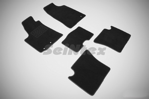 Ворсовые LUX коврики в салон Seintex для Geely MK 2008-н.в. (черные, 85271)