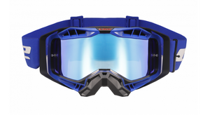 Очки кросс LS2 AURA Goggle с хамелеон линзой (черно-синие с линзой синий хамелеон, Black blue with blue iridium visor), фото 1