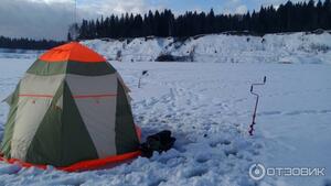 Палатка для зимней рыбалки Митек Нельма-1 (оранжевый-бежевый/хаки), фото 13