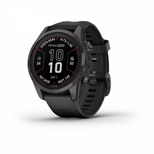 Часы Garmin fenix 7S Pro Saph Solar, Carbon Gray Ti w/Black Band (010-02776-11G) (010-02776-54), фото 1
