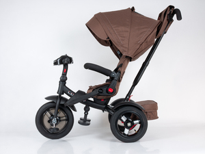 Велосипед коляска трехколесный с ручкой, Tech Team Luxury music коричневый 2026, фото 2