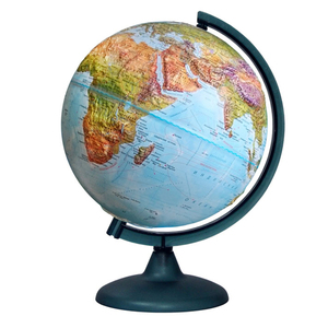 Глобус «Двойная карта» рельефный диаметром 250 мм, с подсветкой, фото 1