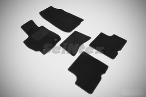 Ворсовые LUX коврики в салон Seintex для Nissan Almera IV 2013-н.в. (черные, 85473), фото 1