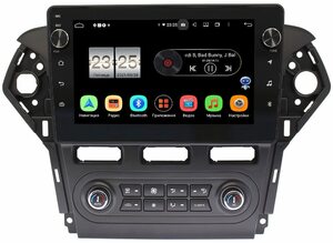 Штатная магнитола Ford Mondeo IV 2007-2015 (черная) LeTrun BPX410-1018 для авто с Blaupunkt на Android 10 (4/32, DSP, IPS, с голосовым ассистентом, с крутилками)