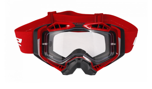 Очки кросс LS2 AURA Goggle с прозрачной линзой (черно-красные с прозрачной линзой , Black red with clear visor), фото 1