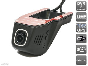 Универсальный двухканальный автомобильный Ultra HD (1296P) видеорегистратор с GPS AVS400DVR (#106 Universal)