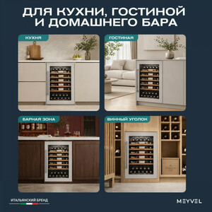 Винный холодильник (шкаф) компрессорный MEYVEL MV52PRO-KWB1, фото 14