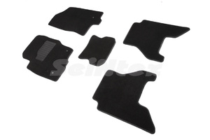 Ворсовые LUX коврики в салон Seintex для Nissan Pathfinder III рестайлинг 2010-2014 (черные, 88521)