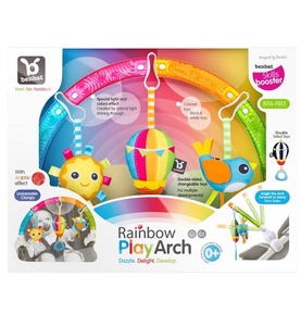 Дуга с подвесными игрушками Benbat на кроватку/коляску Dazzle Play Arches Rainbow, фото 9