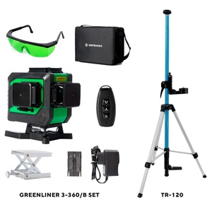 Комплект Лазерный уровень INSTRUMAX GREENLINER 3-360/B SET+Штатив-штанга элевационный INSTRUMAX LP-300 в комплекте с треногой (3 м) IM0150_K1, фото 1
