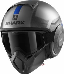Шлем SHARK STREET DRAK TRIBUTE RM MAT Antracite/Chrome/Blue XL