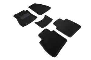 Ворсовые 3D коврики в салон Seintex для Nissan Sentra / Tiida (C13) 2014-2015 (черные), фото 1