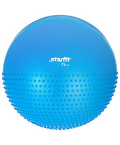 Мяч гимнастический полумассажный Starfit GB-201 75 см, антивзрыв, синий, фото 1