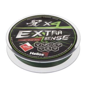 Шнур Extrasense X4 PE Green 150m 2.5/38LB 0.28mm (HS-ES-X4-2.5/38LB) Helios, фото 2