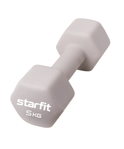 Гантель неопреновая Starfit DB-201 5 кг, тепло-серый пастель, фото 1