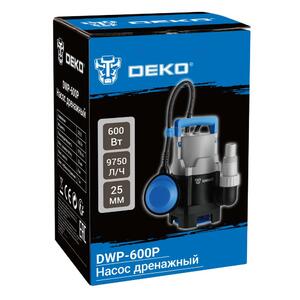 Насос дренажный DEKO DWP-600P (грязевая, поплавок, 220В, 600Вт, пластик) 076-0519, фото 4