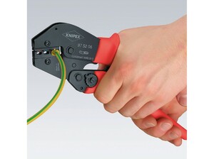 Пресс-клещи KNIPEX 3 гнезда, штекеры открытые неизолированные 4.8/6.3 мм, 0.5-6.0 мм², длина 250 мм, фото 4