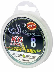Шнур плетёный WFT KG SLIGG LAZER SKIN G2 x8 Chartreuse150/018, фото 1