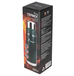 Термос (HS.TM-056-G) 750ML с ситечком зеленый (2 крышки-кружки) TONAR, фото 8