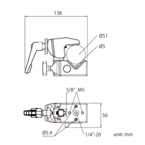 Зажим KUPO KCP-710 CONVI CLAMP SILVER W/RATCHET HANDLE & KCP-7SDL SADDLE, шт, фото 3