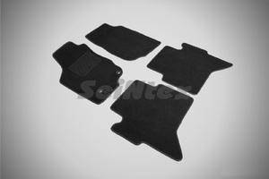 Ворсовые LUX коврики в салон Seintex для Toyota Hilux 2012-2015 (черные, 85475)