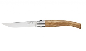 Набор столовых ножей Opinel VRI Olive Wood из 4-х штук (нержавеющая сталь зеркальной полировки, длина клинка 10 см, рукоять олива), фото 3
