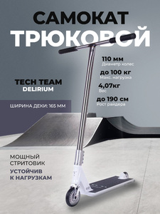 Самокат трюковой TechTeam Delirium white, фото 1