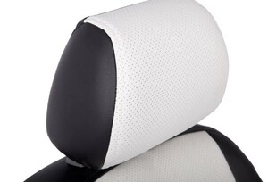 Чехлы из экокожи Seintex для LADA Granta sedan 40/60 airbag 2012-н.в. (бело-черные, 93385), фото 3