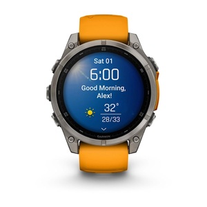 Часы Garmin Fenix 8 47mm AMOLED Saph Graphite DLC Titanium Spark Orange-Graphit Sln (010-02904-11G), фото 2