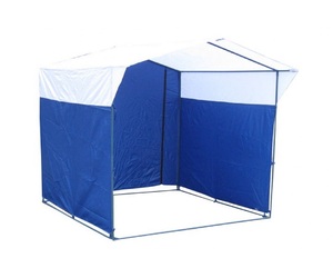 Торговая палатка Митек "Домик" 3,0х3,0 К бело-синяя (квадратная труба 20х20 мм), фото 1