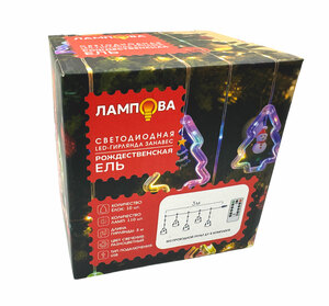 Светодиодная LED-гирлянда занавес ЛАМПОВА "Рождественская ель" (LJL-18-USB-RGB110-3-tree), фото 10