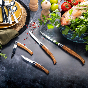 Нож филейный Opinel №12, нержавеющая сталь, рукоять оливковое дерево, фото 7