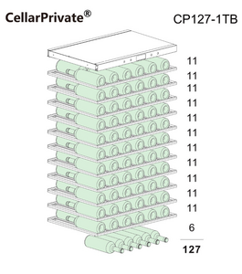 Винный шкаф CellarPrivate однокамерный на 127 бутылок черный CP127-1TB, фото 3