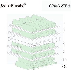 Винный шкаф CellarPrivate встраиваемый, двухзонный на 43 бутылки черный, скрытая ручка CP043-2TBH, фото 2