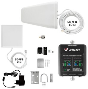 Готовый комплект усиления сотовой связи VEGATEL VT-1800/3G-kit (дом, LED), фото 1