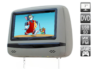 Подголовник со встроенным DVD плеером и LCD монитором 7" Avel AVS0745T (Серый), фото 1