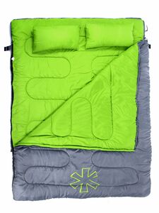 Мешок-одеяло спальный Norfin ALPINE COMFORT DOUBLE 250 GREEN, фото 1