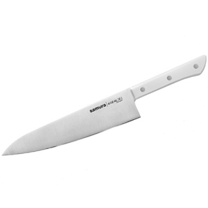 Нож Samura Harakiri Шеф, 20,8 см, корроз.-стойкая сталь, ABS пластик, белый