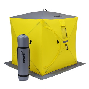 Палатка зимняя утепленная Helios Куб 1,5х1,5 yellow/gray (HS-ISCI-150YG)