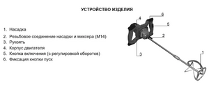 Миксер EWA ЭМ 1500/14М, 1500 Вт, М14, 0-800 об/мин, регулировка скорости, фото 7